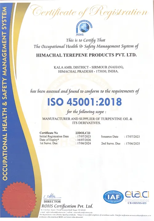 ISO 45001 Certificate